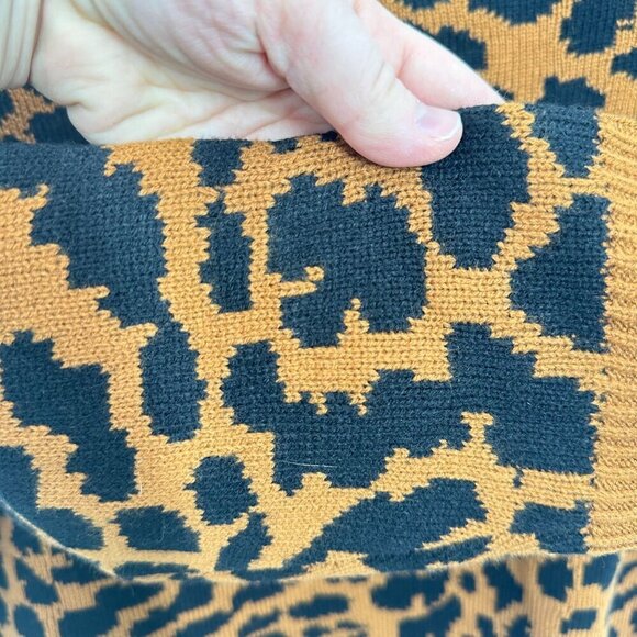 Lane Bryant Leopard Print One Shoulder Sweater 18/20 Brown & Black Knit Womens - Picture 5 of 6